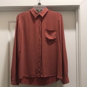 Loft Dusty Rose Button Up